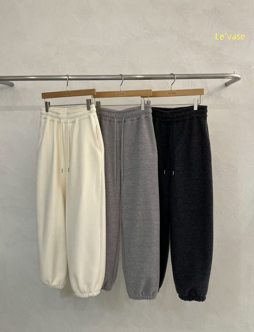 LE VASE韓國代購㊣女士新款休閑人氣熱賣職業推薦休閑褲加絨LE VASE休閑褲