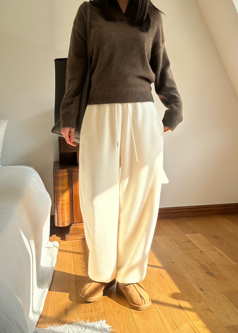 LE VASE韓國代購㊣女士新款休閑人氣熱賣職業推薦休閑褲加絨LE VASE休閑褲圖色2