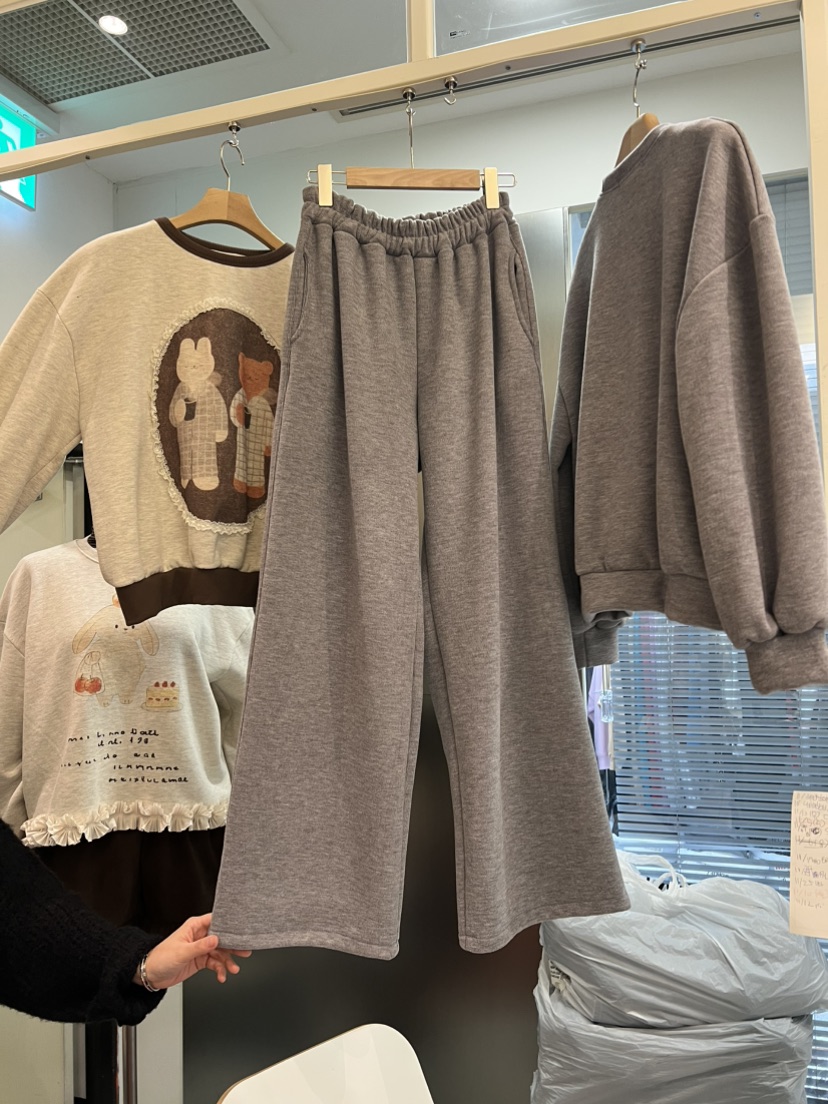 BE&amp;BE東大門㊣直郵女裝新品熱賣推薦職業25秋冬休閑褲抓絨BE&be休閑褲圖色1