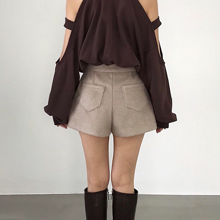 2TWO MOON東大門㊣直郵女士新款熱賣時尚職業休閑短褲羊絨2TWO MOON短褲