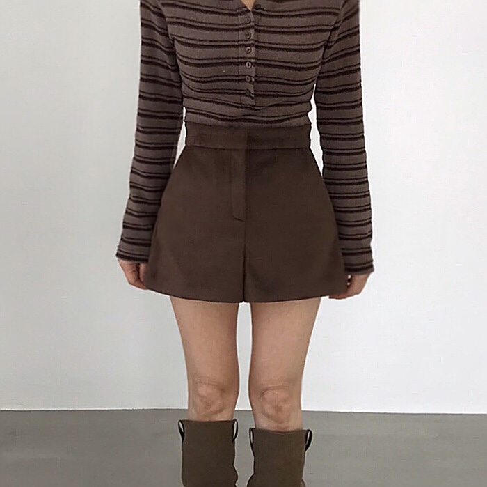 2TWO MOON東大門㊣直郵女士新款熱賣時尚職業休閑短褲羊絨2TWO MOON短褲圖色1