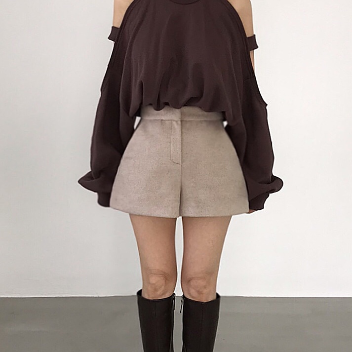 2TWO MOON東大門㊣直郵女士新款熱賣時尚職業休閑短褲羊絨2TWO MOON短褲圖色3
