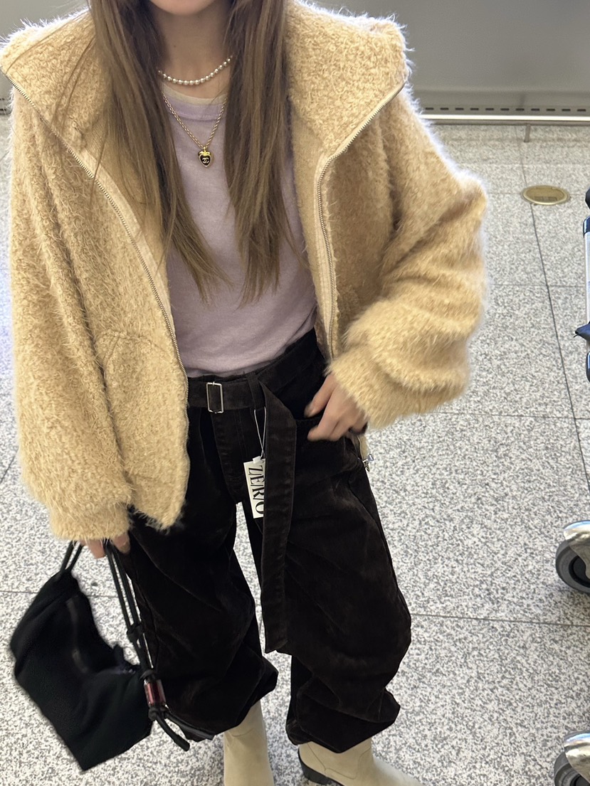 ZEROZERO韓國直郵㊣女裝新品人氣時尚推薦熱賣休閑夾克連帽絨ZEROZERO夾克