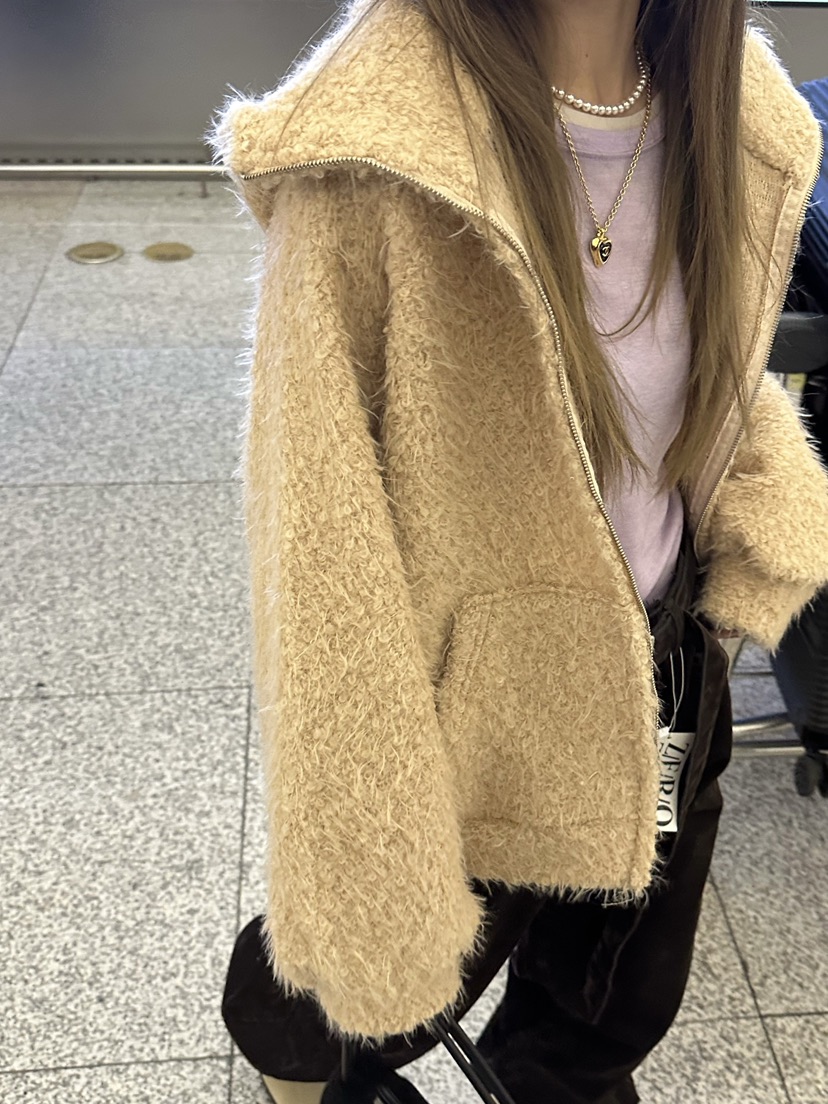 ZEROZERO韓國直郵㊣女裝新品人氣時尚推薦熱賣休閑夾克連帽絨ZEROZERO夾克