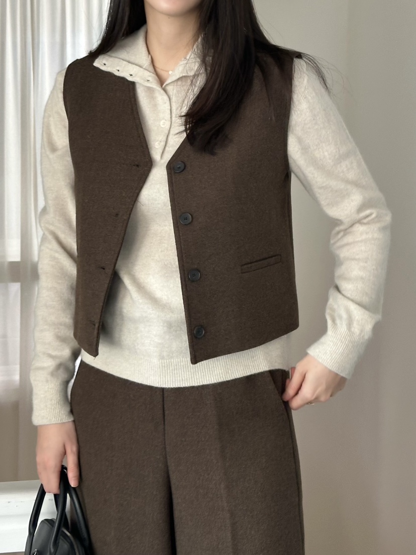 LE VASE韓國直郵㊣女裝新款推薦休閑熱賣25秋冬馬甲不含內搭LE VASE馬甲