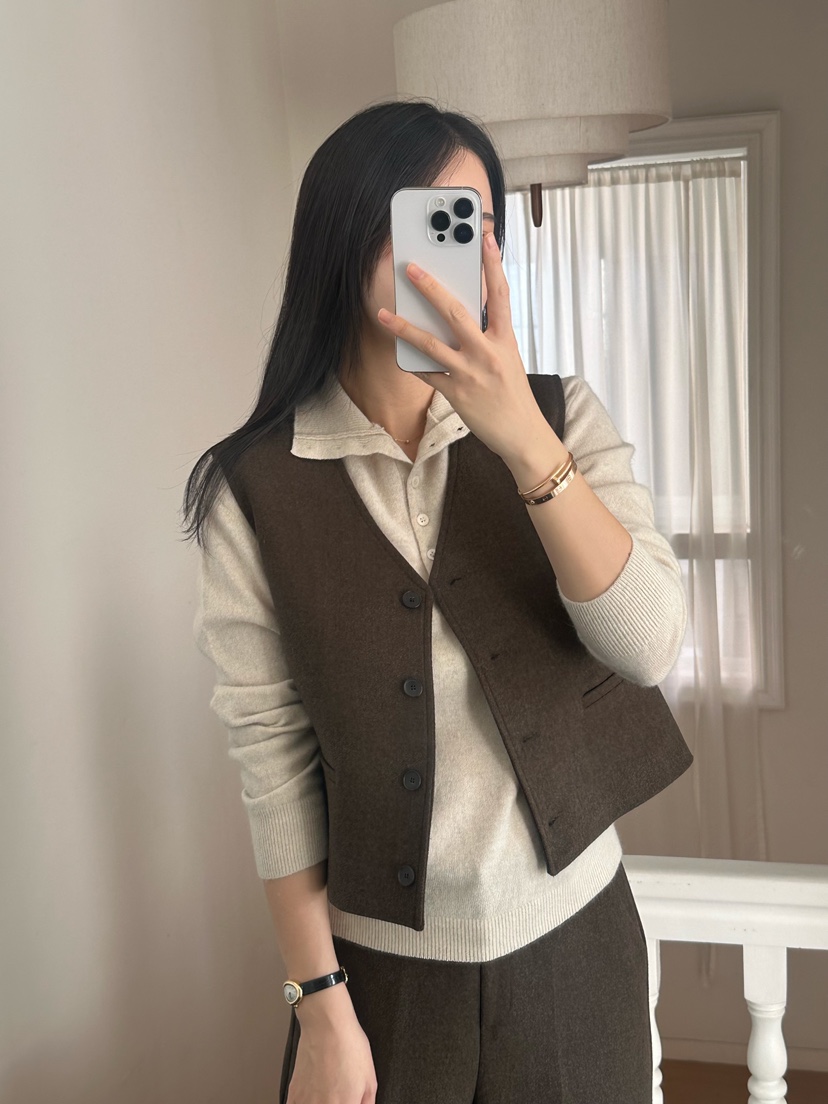 LE VASE韓國直郵㊣女裝新款推薦休閑熱賣25秋冬馬甲不含內搭LE VASE馬甲