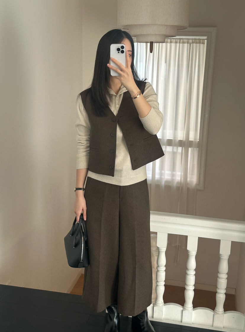 LE VASE韓國直郵㊣女裝新款推薦休閑熱賣25秋冬馬甲不含內搭LE VASE馬甲