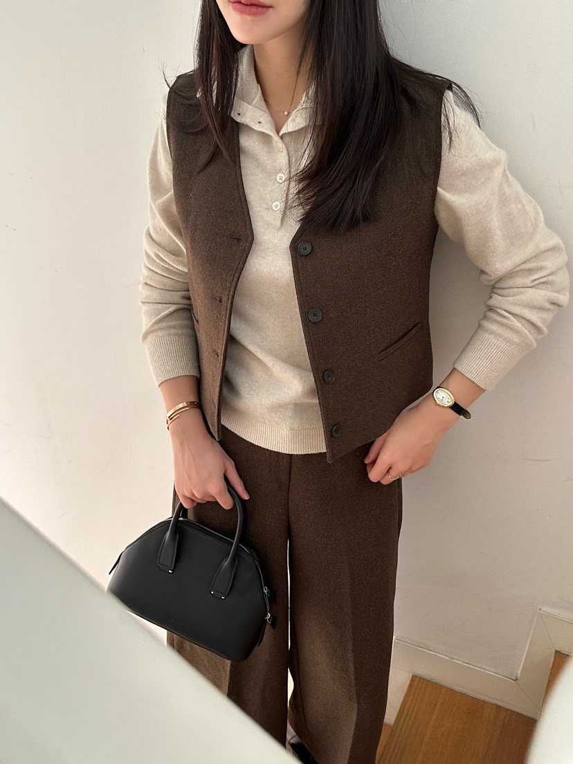 LE VASE韓國直郵㊣女裝新款推薦休閑熱賣25秋冬馬甲不含內搭LE VASE馬甲圖色2