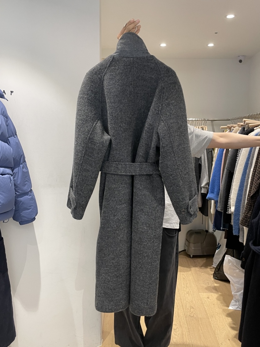 TAF韓國直郵㊣女士新款時尚推薦25秋冬人氣中長款大衣含腰帶TAF中長款大衣