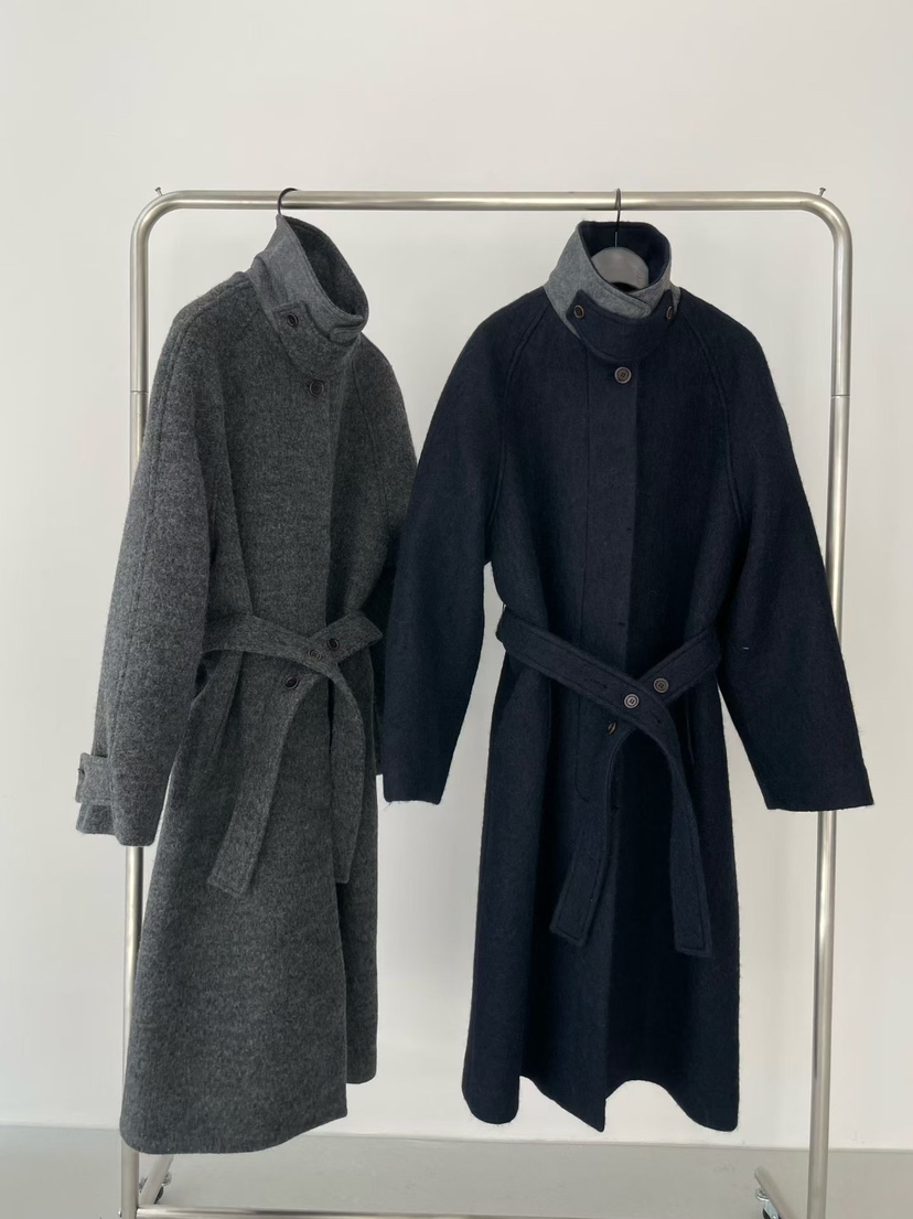 TAF韓國直郵㊣女士新款時尚推薦25秋冬人氣中長款大衣含腰帶TAF中長款大衣