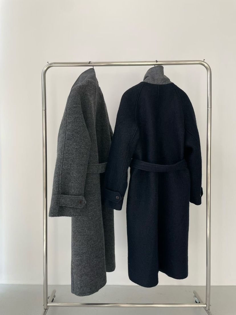 TAF韓國直郵㊣女士新款時尚推薦25秋冬人氣中長款大衣含腰帶TAF中長款大衣