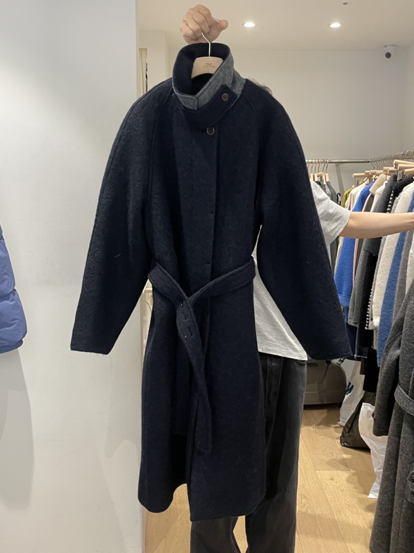 TAF韓國直郵㊣女士新款時尚推薦25秋冬人氣中長款大衣含腰帶TAF中長款大衣圖色2