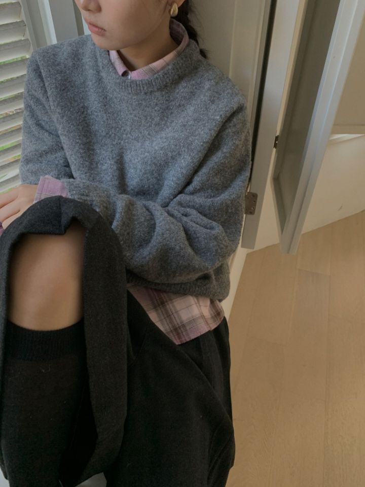 MARE東大門㊣實拍女裝新款25秋冬時尚襯衫蕾絲衫法蘭絨格子MARE襯衫/蕾絲衫