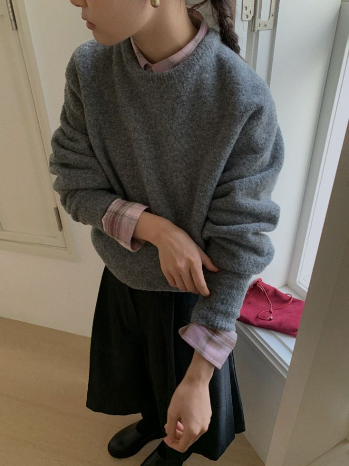 MARE東大門㊣實拍女裝新款25秋冬時尚襯衫蕾絲衫法蘭絨格子MARE襯衫/蕾絲衫