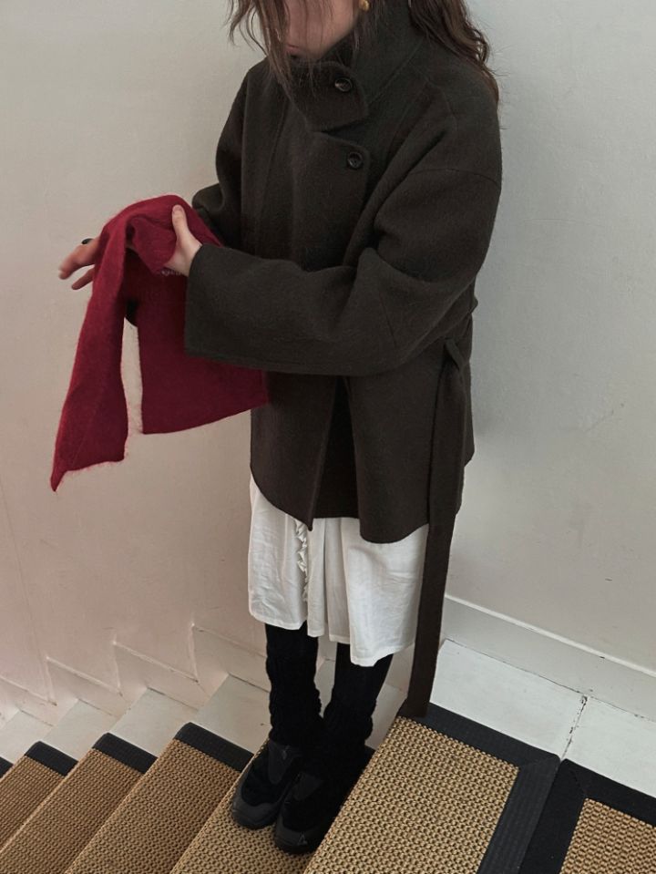 MARE東大門㊣實拍女裝新款職業休閑25秋冬中長款大衣含腰帶MARE中長款大衣