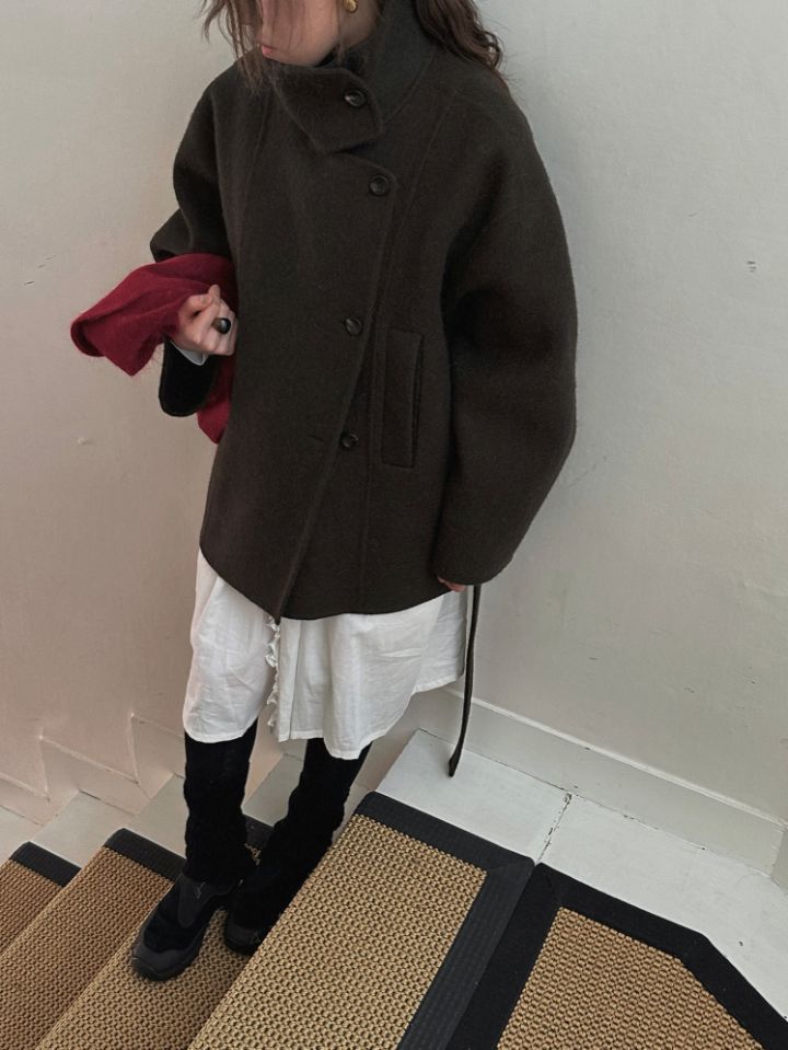 MARE東大門㊣實拍女裝新款職業休閑25秋冬中長款大衣含腰帶MARE中長款大衣