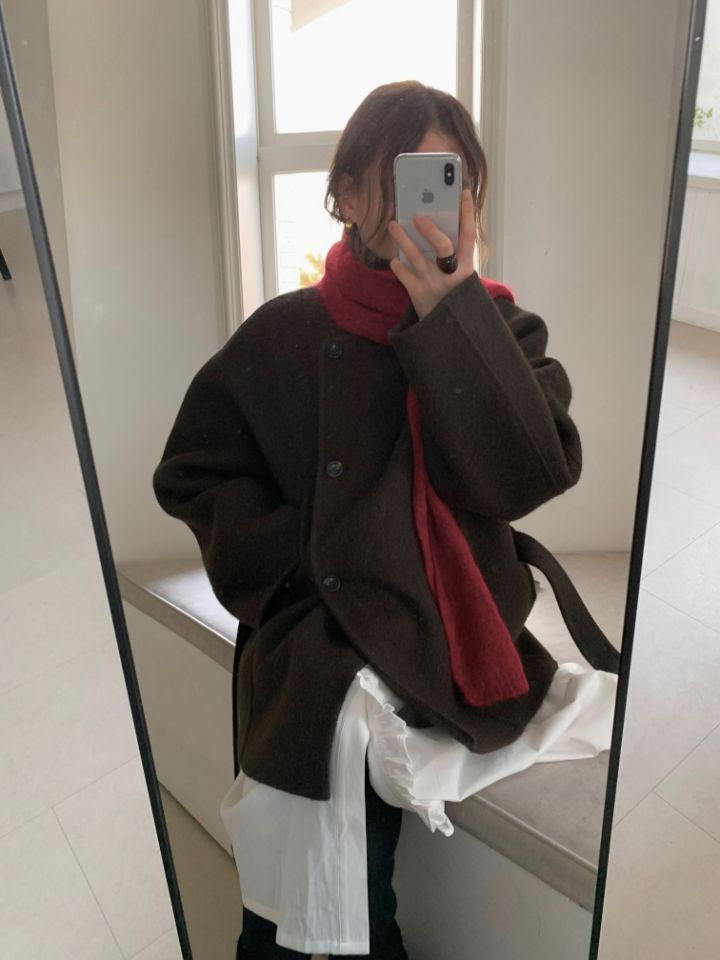 MARE東大門㊣實拍女裝新款職業休閑25秋冬中長款大衣含腰帶MARE中長款大衣