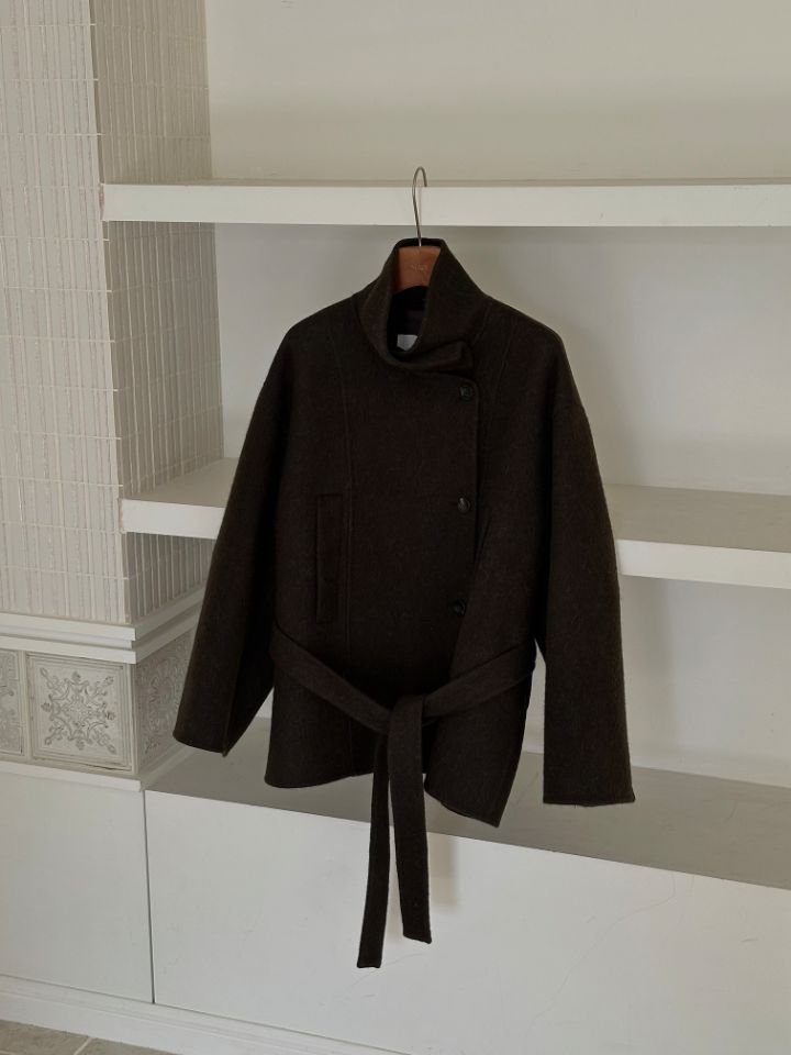 MARE東大門㊣實拍女裝新款職業休閑25秋冬中長款大衣含腰帶MARE中長款大衣圖色2