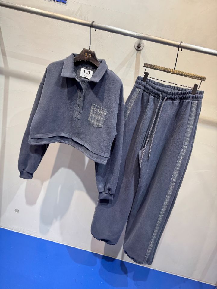 1.3韓國代購㊣女士新款時尚25秋冬熱賣推薦休閑職業套裝加絨1.3套裝