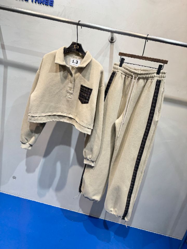 1.3韓國代購㊣女士新款時尚25秋冬熱賣推薦休閑職業套裝加絨1.3套裝