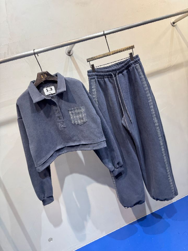 1.3韓國代購㊣女士新款時尚25秋冬熱賣推薦休閑職業套裝加絨1.3套裝