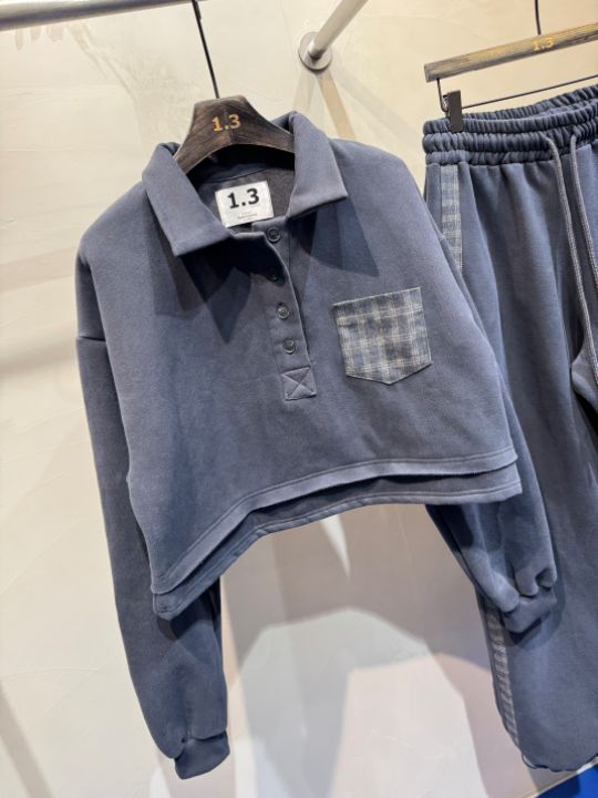 1.3韓國代購㊣女士新款時尚25秋冬熱賣推薦休閑職業套裝加絨1.3套裝