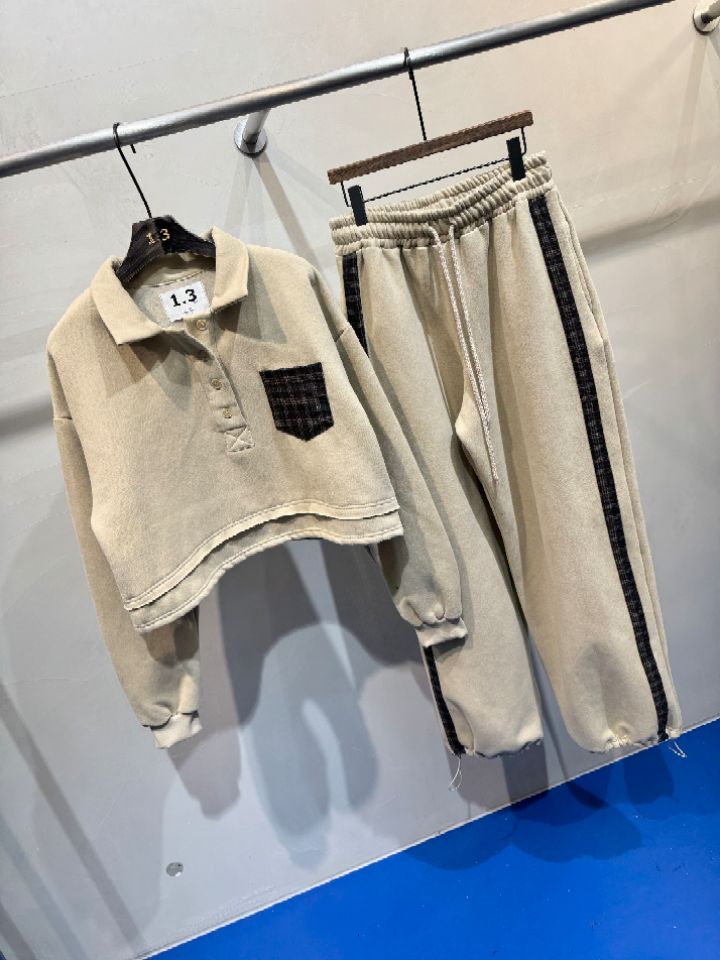 1.3韓國代購㊣女士新款時尚25秋冬熱賣推薦休閑職業套裝加絨1.3套裝