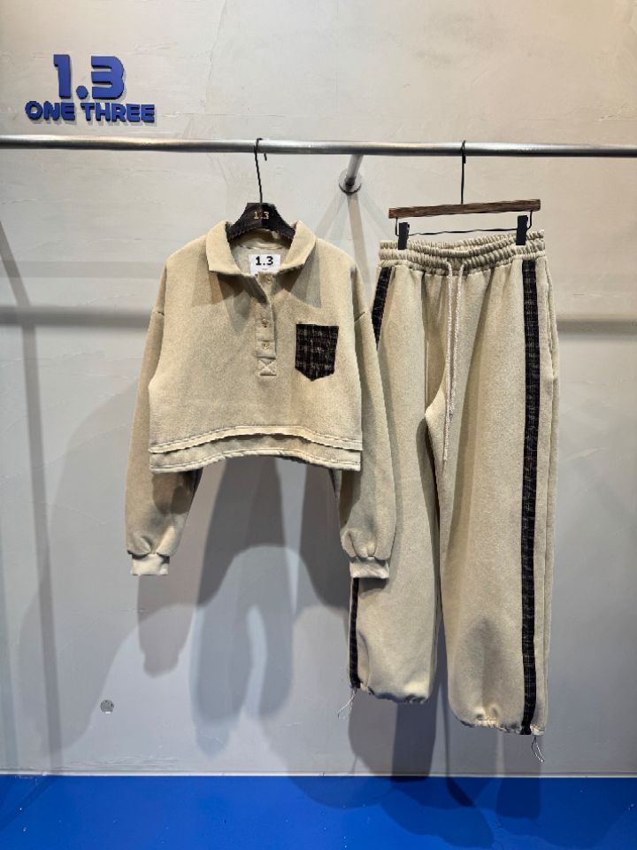 1.3韓國代購㊣女士新款時尚25秋冬熱賣推薦休閑職業套裝加絨1.3套裝圖色1