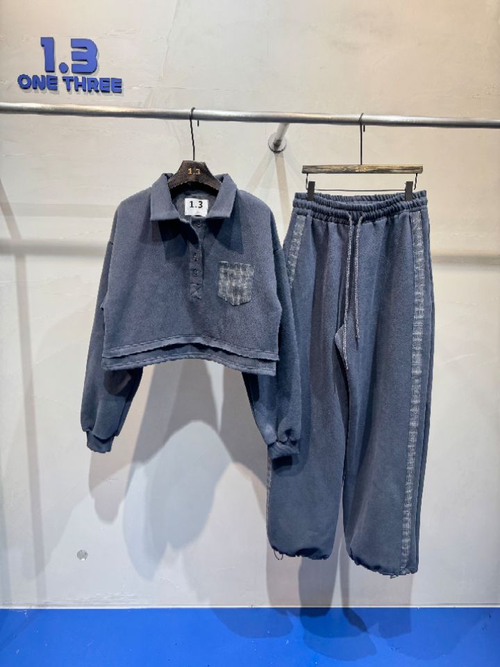 1.3韓國代購㊣女士新款時尚25秋冬熱賣推薦休閑職業套裝加絨1.3套裝圖色2