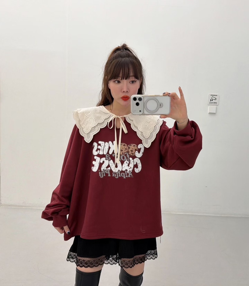 LOVABLE韓國直郵㊣女士新款25秋冬時尚推薦熱賣職業休閑衛衣LOVABLE衛衣