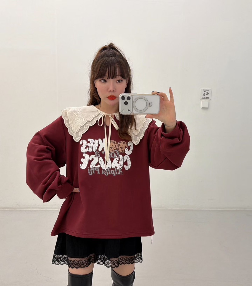 LOVABLE韓國直郵㊣女士新款25秋冬時尚推薦熱賣職業休閑衛衣LOVABLE衛衣