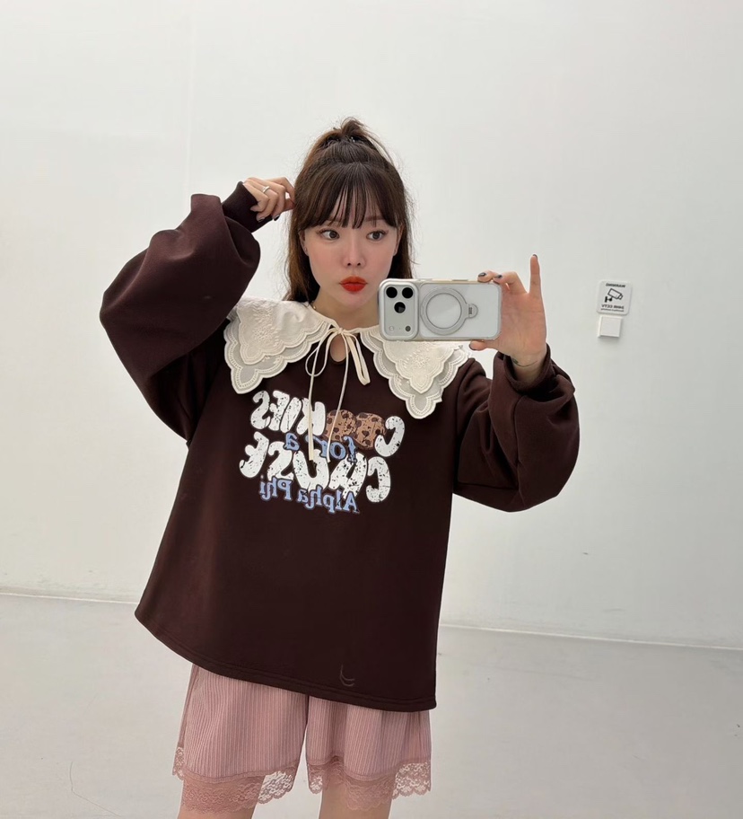 LOVABLE韓國直郵㊣女士新款25秋冬時尚推薦熱賣職業休閑衛衣LOVABLE衛衣