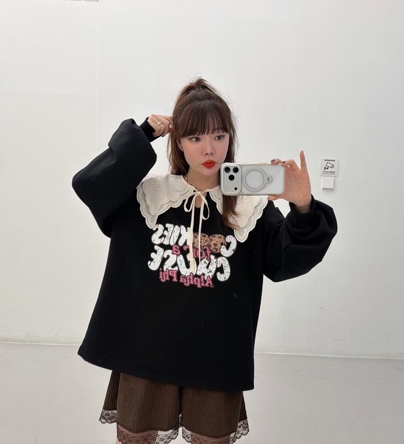 LOVABLE韓國直郵㊣女士新款25秋冬時尚推薦熱賣職業休閑衛衣LOVABLE衛衣