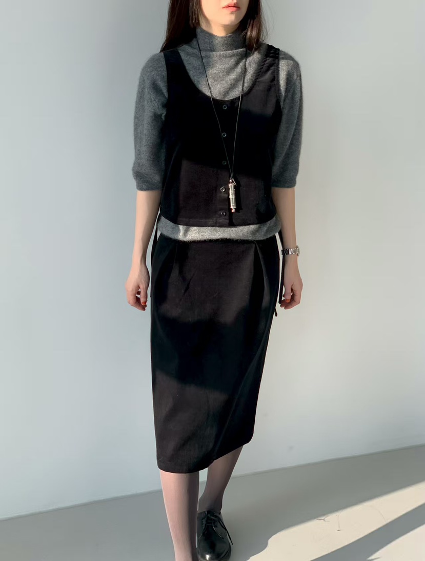 TAF韓國代購㊣女裝新款推薦休閑職業時尚人氣25秋冬半身裙中短裙TAF半身裙/中短裙