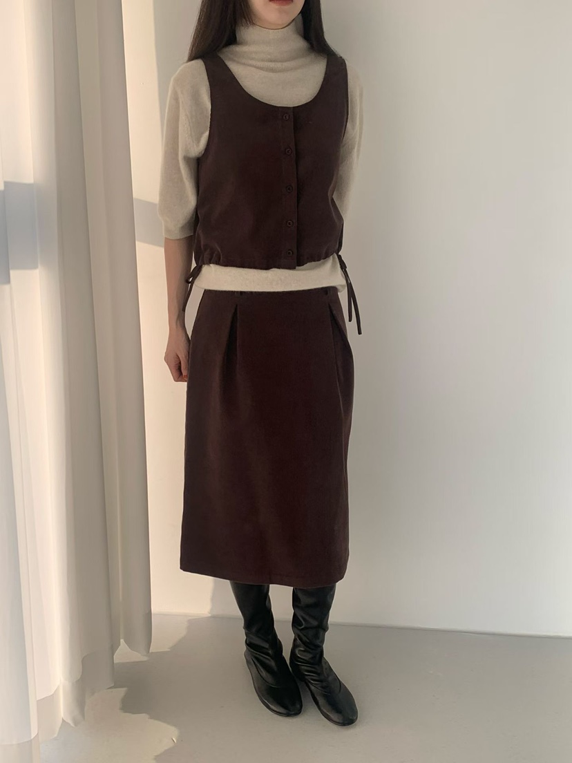 TAF韓國代購㊣女裝新款推薦休閑職業時尚人氣25秋冬半身裙中短裙TAF半身裙/中短裙