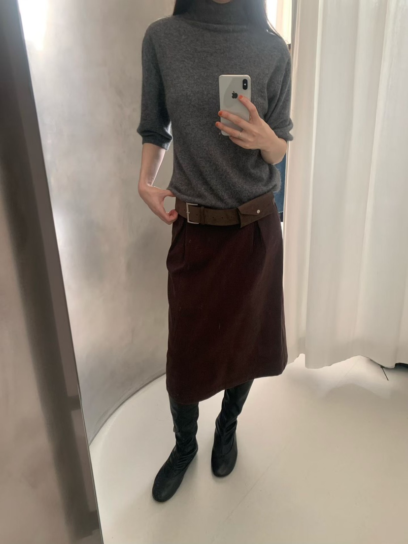 TAF韓國代購㊣女裝新款推薦休閑職業時尚人氣25秋冬半身裙中短裙TAF半身裙/中短裙