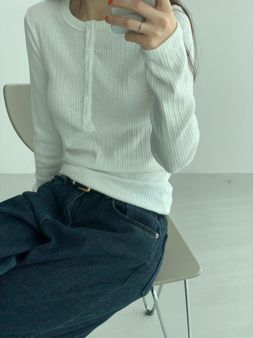 TAF韓國代購㊣女裝新品休閑人氣推薦熱賣25秋冬職業長袖T恤TAF長袖T恤