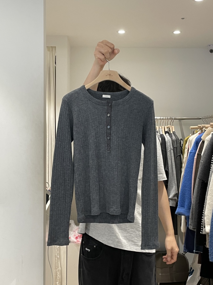 TAF韓國代購㊣女裝新品休閑人氣推薦熱賣25秋冬職業長袖T恤TAF長袖T恤圖色2