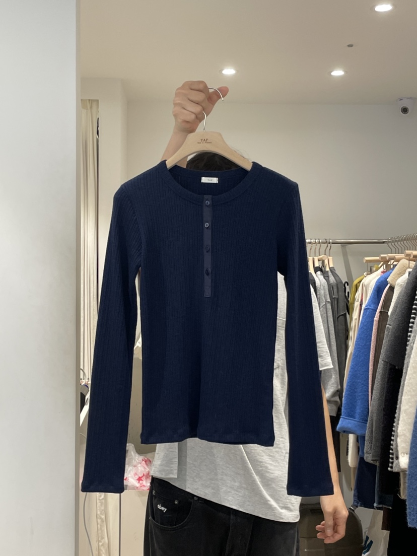 TAF韓國代購㊣女裝新品休閑人氣推薦熱賣25秋冬職業長袖T恤TAF長袖T恤圖色3