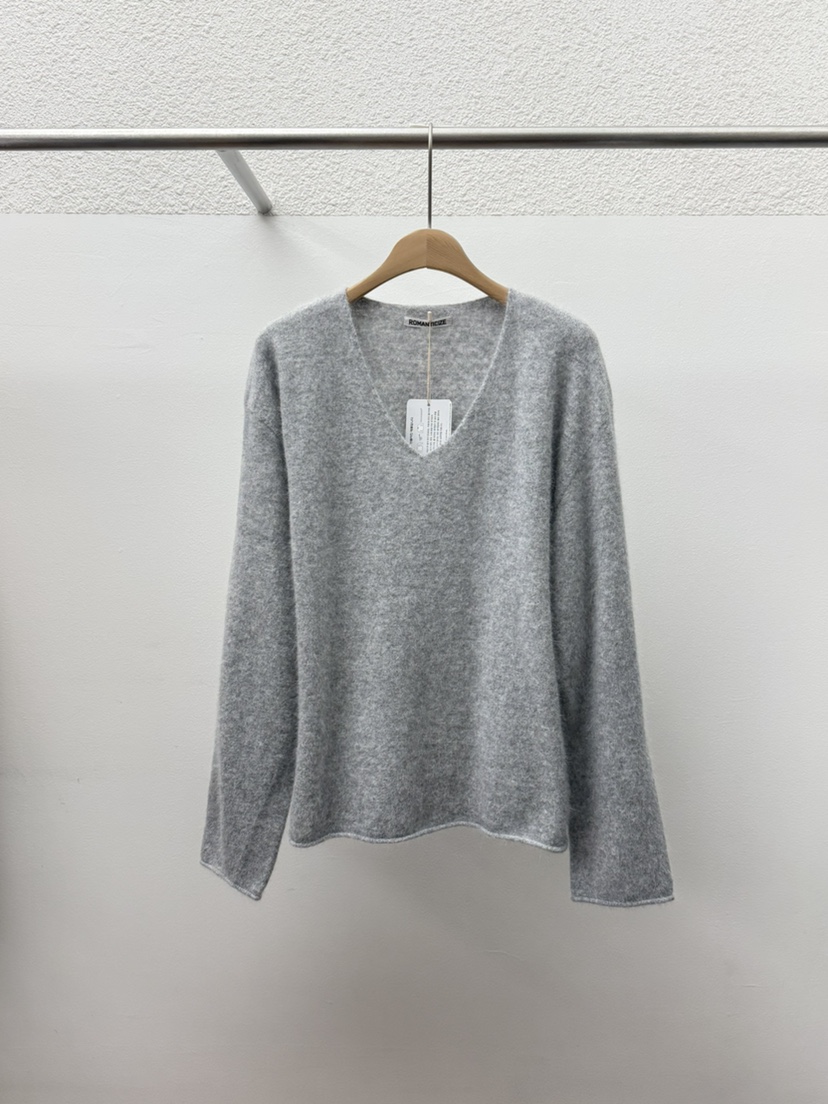 ROMANTICIZE東大門㊣直郵女士新品熱賣推薦針織衫安哥拉V領ROMANTICIZE針織衫圖色3