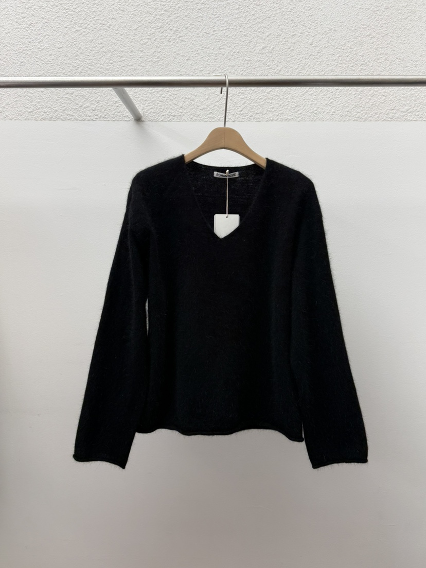 ROMANTICIZE東大門㊣直郵女士新品熱賣推薦針織衫安哥拉V領ROMANTICIZE針織衫圖色4