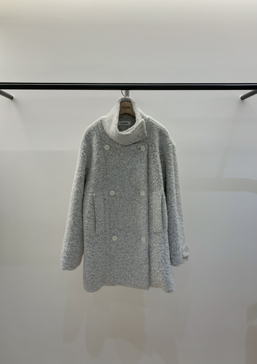 LA CREME東大門㊣代購女士新品人氣時尚熱賣25秋冬中長款大衣LA CREME中長款大衣圖色1