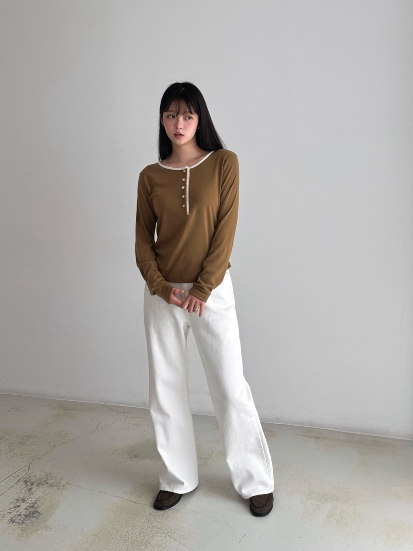 HEIZE韓國代購㊣女裝新款25秋冬人氣熱賣職業推薦休閑長袖T恤HEIZE長袖T恤