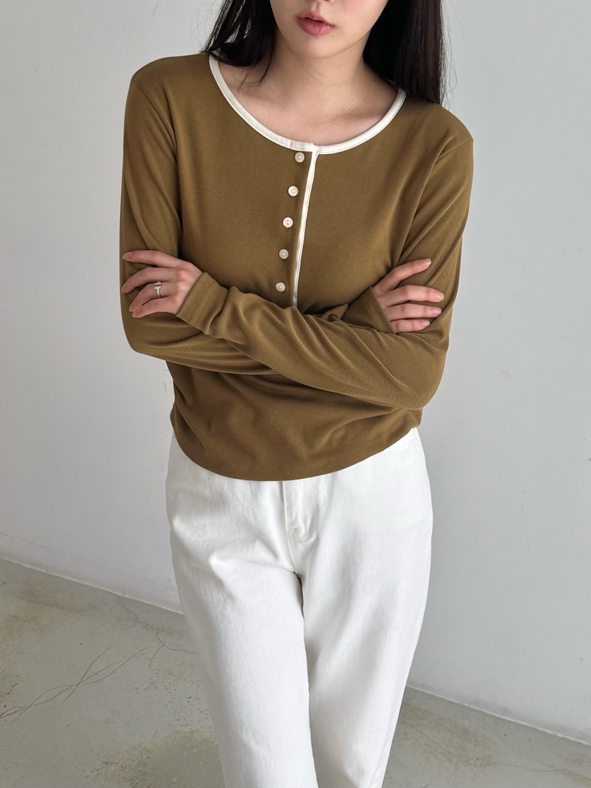 HEIZE韓國代購㊣女裝新款25秋冬人氣熱賣職業推薦休閑長袖T恤HEIZE長袖T恤