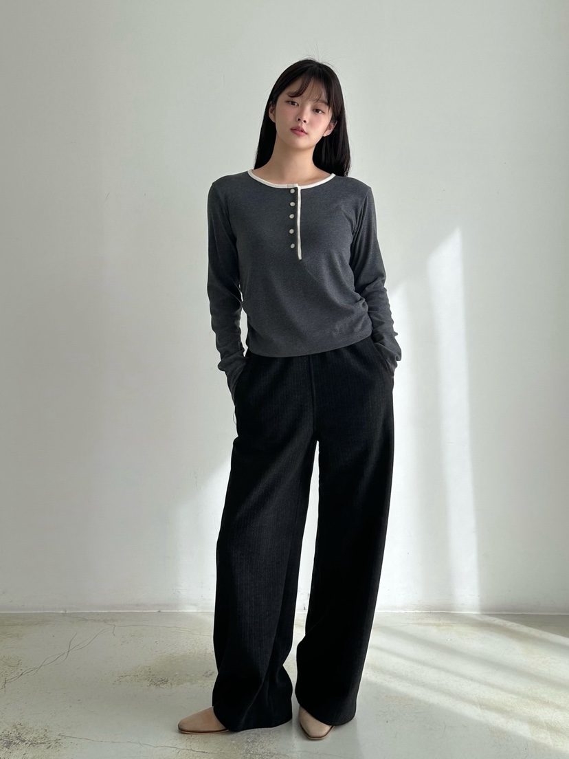 HEIZE韓國代購㊣女裝新款25秋冬人氣熱賣職業推薦休閑長袖T恤HEIZE長袖T恤