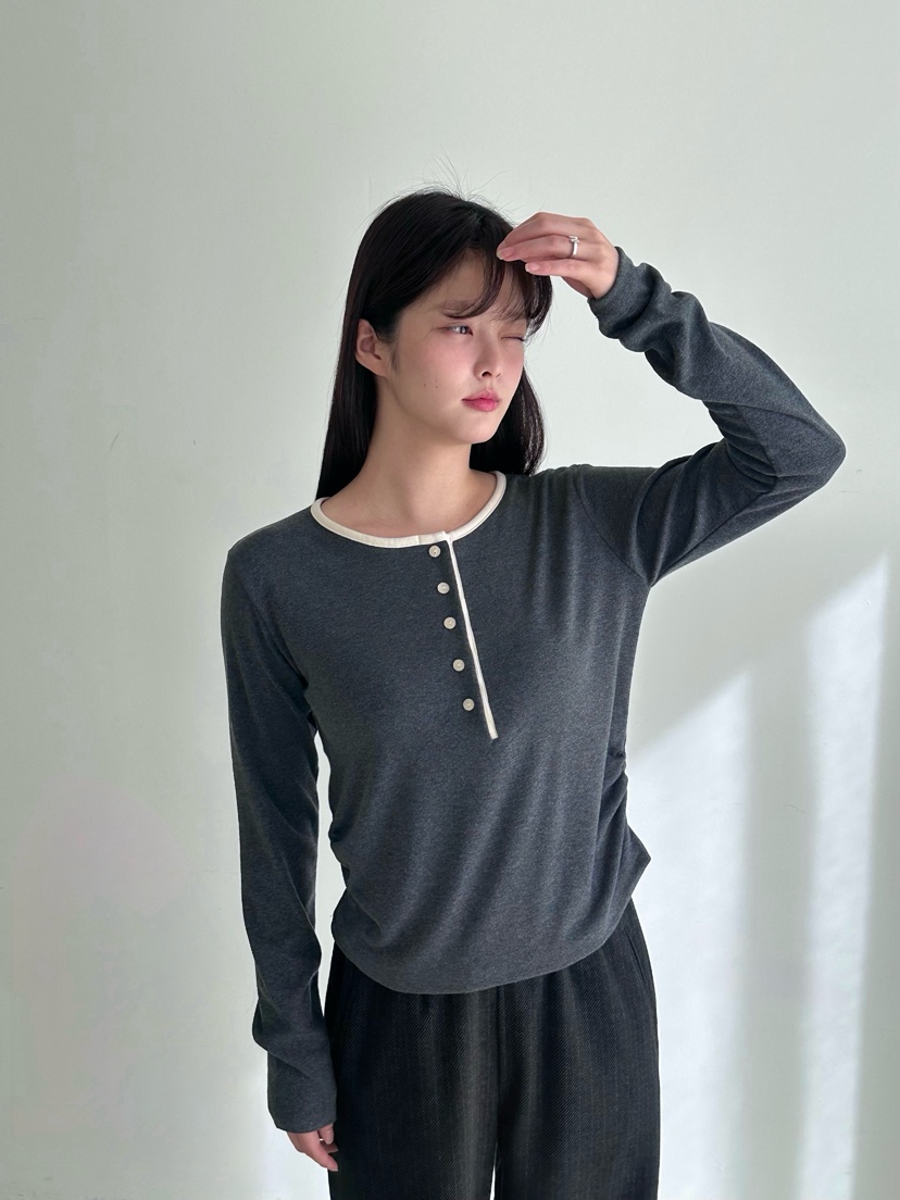 HEIZE韓國代購㊣女裝新款25秋冬人氣熱賣職業推薦休閑長袖T恤HEIZE長袖T恤