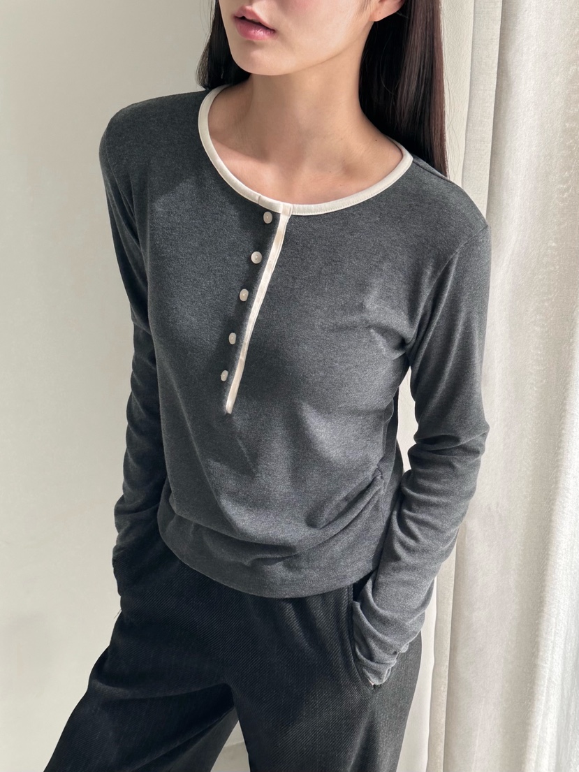 HEIZE韓國代購㊣女裝新款25秋冬人氣熱賣職業推薦休閑長袖T恤HEIZE長袖T恤