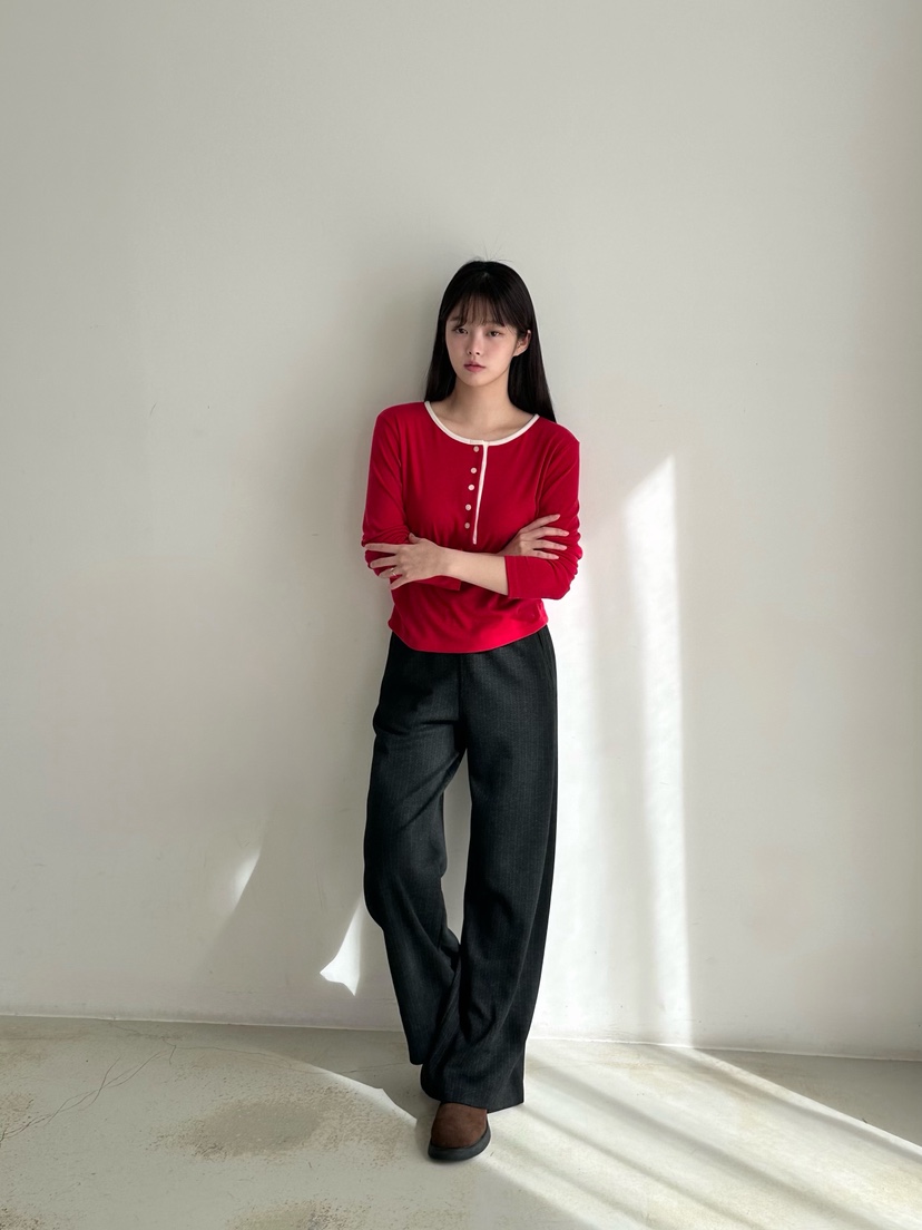 HEIZE韓國代購㊣女裝新款25秋冬人氣熱賣職業推薦休閑長袖T恤HEIZE長袖T恤