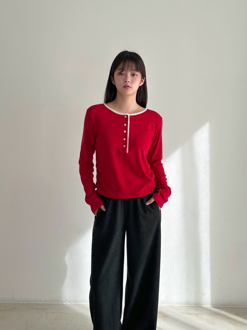 HEIZE韓國代購㊣女裝新款25秋冬人氣熱賣職業推薦休閑長袖T恤HEIZE長袖T恤