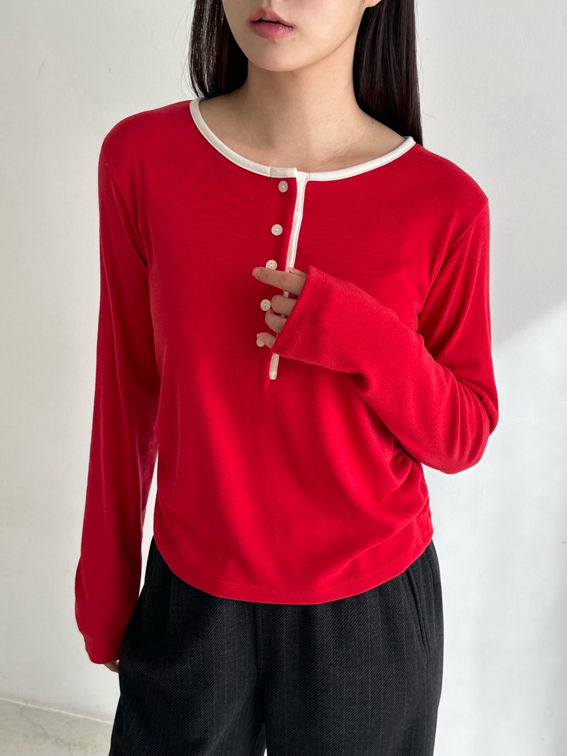 HEIZE韓國代購㊣女裝新款25秋冬人氣熱賣職業推薦休閑長袖T恤HEIZE長袖T恤